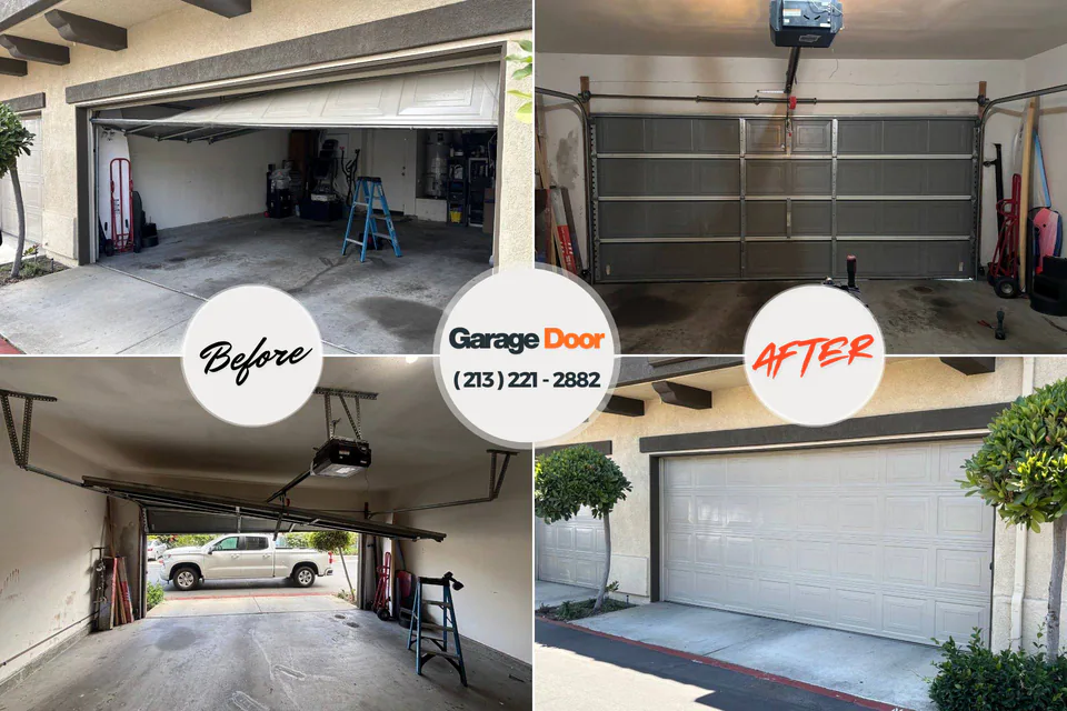 Before and after: garage door repair Experiment, GA